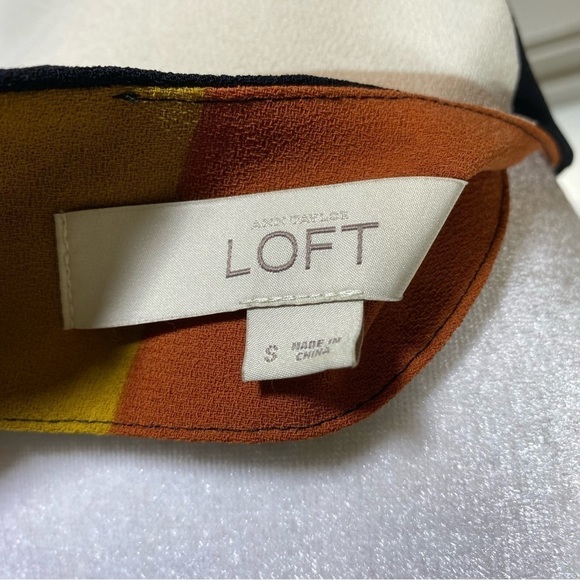 Loft Ann Taylor women's size Small color block midi sheath cap sleeve dress - Picture 7 of 8